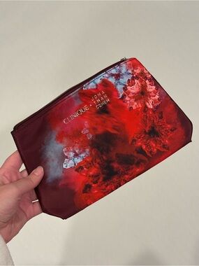 Jonathan Cohen Red Floral-Print Cosmetic Pouch